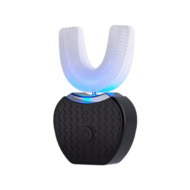 U-shaped electric toothbrush with ultrasonic oral cleaner, featuring soft bristles and an adult whitening tool