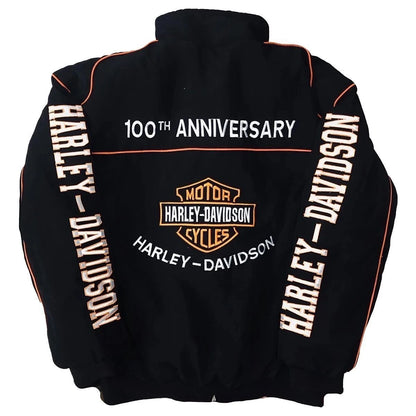 Harley Davidson Man Racing Jacket Autumn Winter Embroidery Thick Coat Outdoor Keep Warm Lady Motorcycle Cycling Uniform Jacket