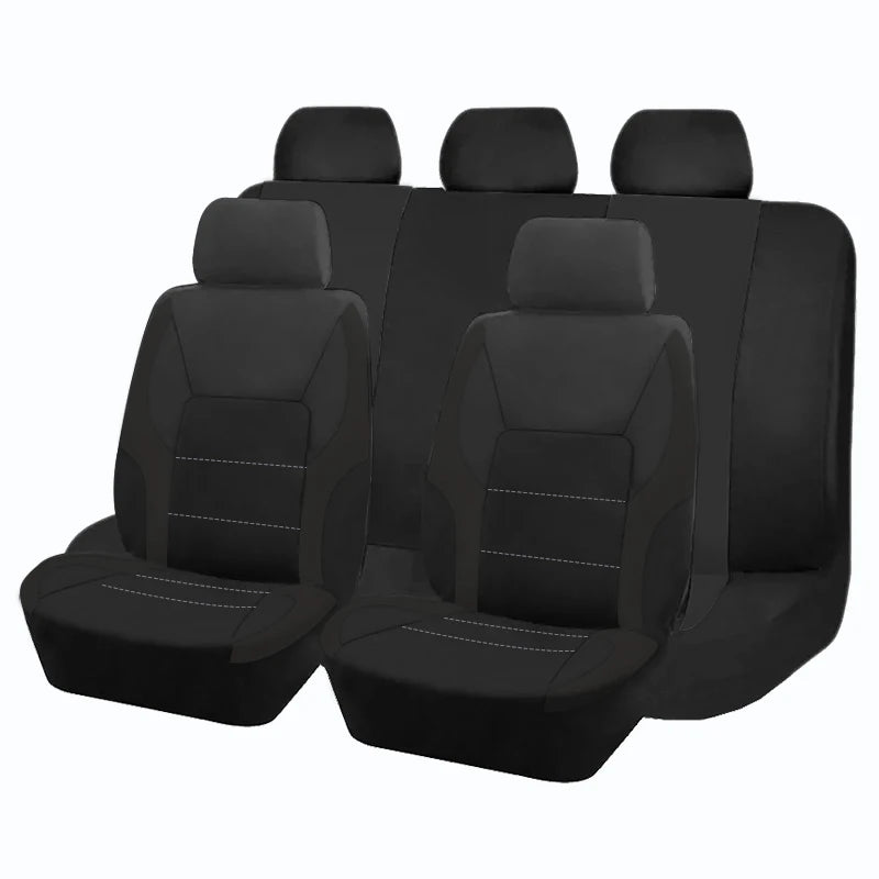 AUTO PLUS Sports Universal Polyester Car Seat Cover Set Fit Most Car Plain Fabric Bicolor Stylish Car Accessories Seat Protector