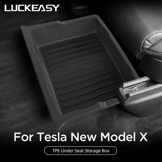 For Tesla Model X Under Seat Storage Box Car Interior Accessories Drawer Type Storage Organizer Lower Box Case 2023-2026