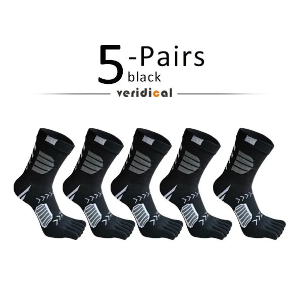 1/5 Pairs Sport Toe Socks Compression Cotton Sweat-Absorbing Deodorant Bike Marathon Fitness Outdoor Basketball 5 Finger Socks