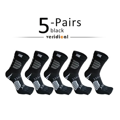 1/5 Pairs Sport Toe Socks Compression Cotton Sweat-Absorbing Deodorant Bike Marathon Fitness Outdoor Basketball 5 Finger Socks