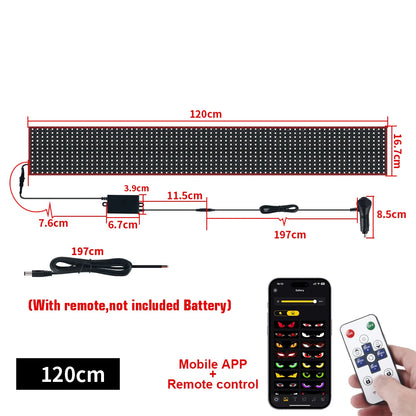 24V Truck Devils Eye Ambient Light LED Matrix Pixel Panel Board Windshield Display DIY Devil eye Animation by App Remote Control