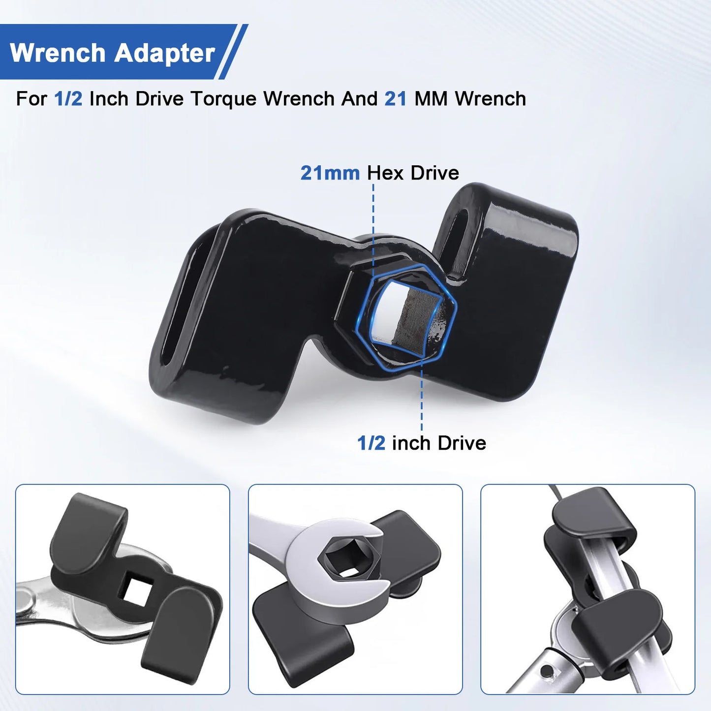 Universal Wrench Extender Tool Bar Adapter With 1/2" Hole Drive Breaker Bar Accessory For Mechanics Automotive Repairs Extension