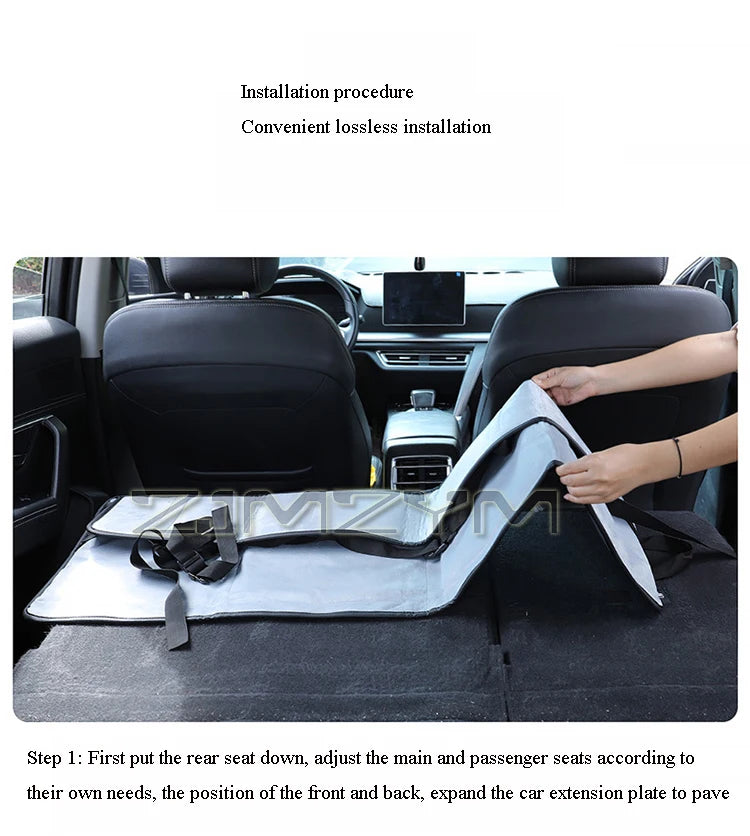 Car Travel Bed SUV Rear Seat Sleeping Mat Non-Inflatable Camping Mattress Extension Board With Special Head Block Folding Pad