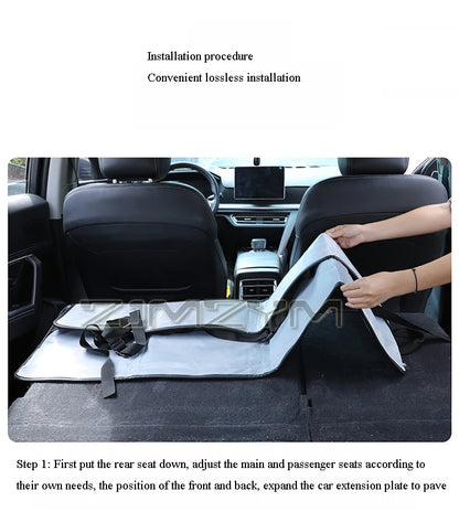 Car Travel Bed SUV Rear Seat Sleeping Mat Non-Inflatable Camping Mattress Extension Board With Special Head Block Folding Pad