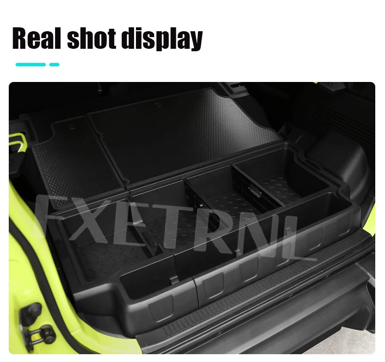 For Suzuki Jimny 2023 2024 2025 JC74W JC74 5-Door Car Trunk Storage Box with Lid Storing Channel Storage Box Auto Modified