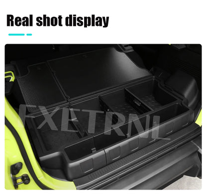 For Suzuki Jimny 2023 2024 2025 JC74W JC74 5-Door Car Trunk Storage Box with Lid Storing Channel Storage Box Auto Modified
