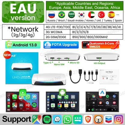 2026 New CarlinKit Android 13 CarPlay AI Box HDMI Wireless CarPlay Android Auto TV Video Box Qualcomm SDM660 8-Core Split Screen