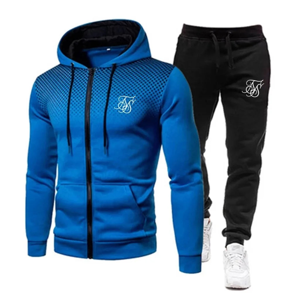 Men's Hoodie suit fashion print autumn Hoodie+pants men suit sports two piece Men Clothes Sportswear Sets