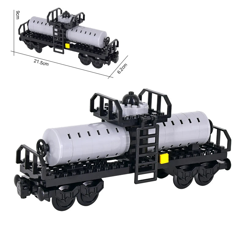 26cm Retro Double-Deck Passenger Train Car Building Blocks Model Green Gray Classic Train Display Toy for Hobbyists
