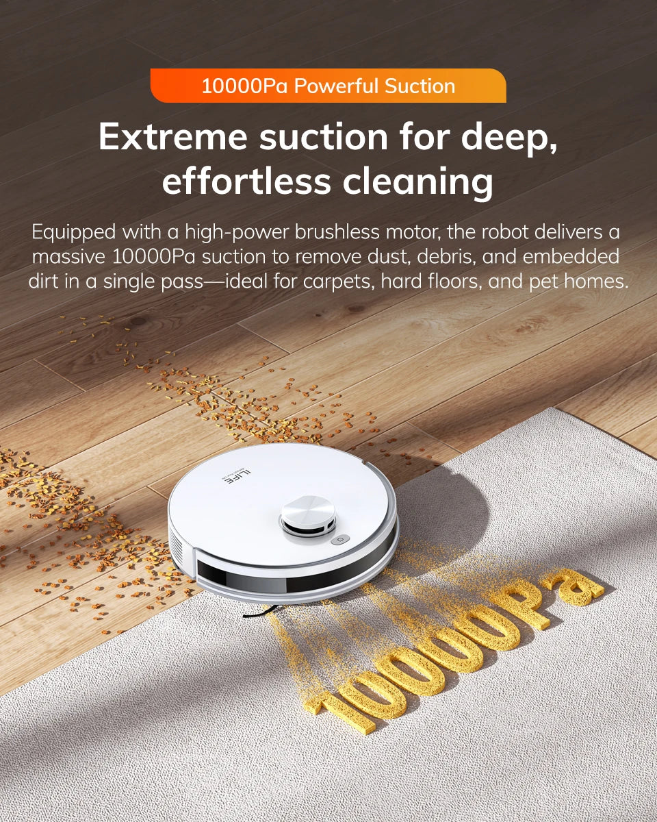 ILIFE V30 Robot Vacuum Cleaner, Laser Navigation, 10000Pa Suction, Up to 150min Runtime, APP Control, Customizable cleaning