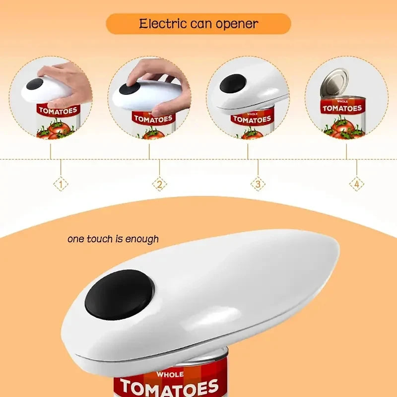 Easy Operate Electric Can Opener Multifunctional Jar Bottle Opener With Free Small Opener Battery Powered