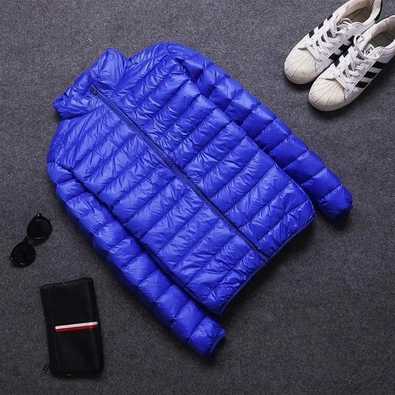 Ultra-Value Ultra-Light 90 down Cotton Men's Stand Collar Warm Coat Standard Fit Short Style Spring Youth Trend Bamboo Brand