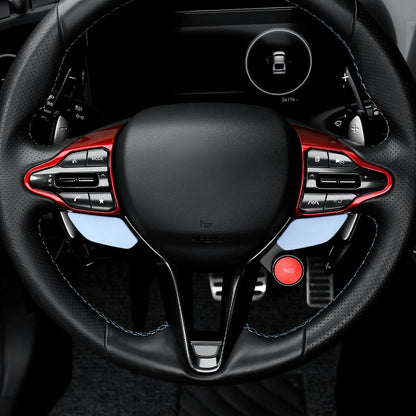 For Hyundai Veloster JS N 2019-2023 i30 N /CN7 N 2024 2025 Car Steering Wheel Button Frame Chin Decoration Cover Trim