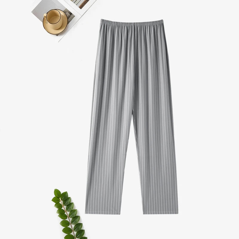 Spring, Autumn and Winter Men's Single-Piece Pajama Pants, Thickeneded Pants, Plus Fat, Large Size, Casual, Can Be Worn Outside, Fashionable Home Pants