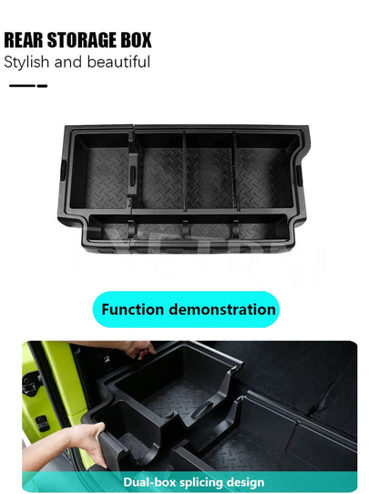 For Suzuki Jimny 2023 2024 2025 JC74W JC74 5-Door Car Trunk Storage Box with Lid Storing Channel Storage Box Auto Modified