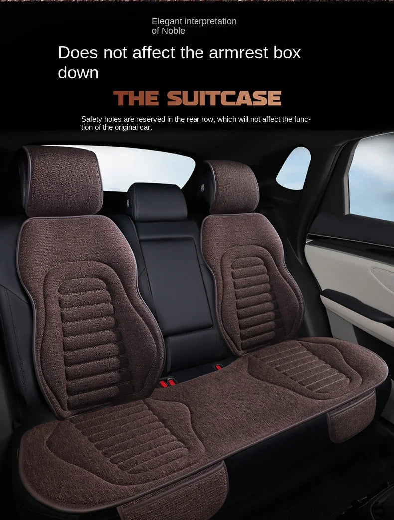 Universal Linen Car Seat Cover Four Season Auto Flax Comfortable Breathable Anti-Slip Covers Cushion SUV Car Seat Protection