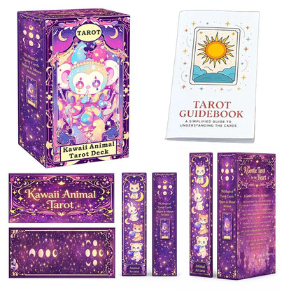 Kawaii Animal Tarot Cards Set, 78 Cards, 13x8 Cm, Includes Paper Instructions, Perfect for Beginners