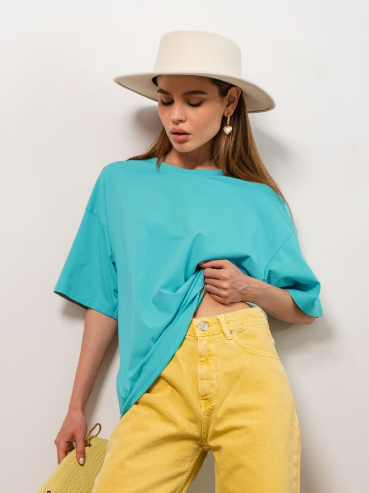 Bornladies 2025 Women's Summer 100% Cotton T-shirt Bottoming Basic Fashionable Solid Lady Short Sleeve Loose Tops Shirts