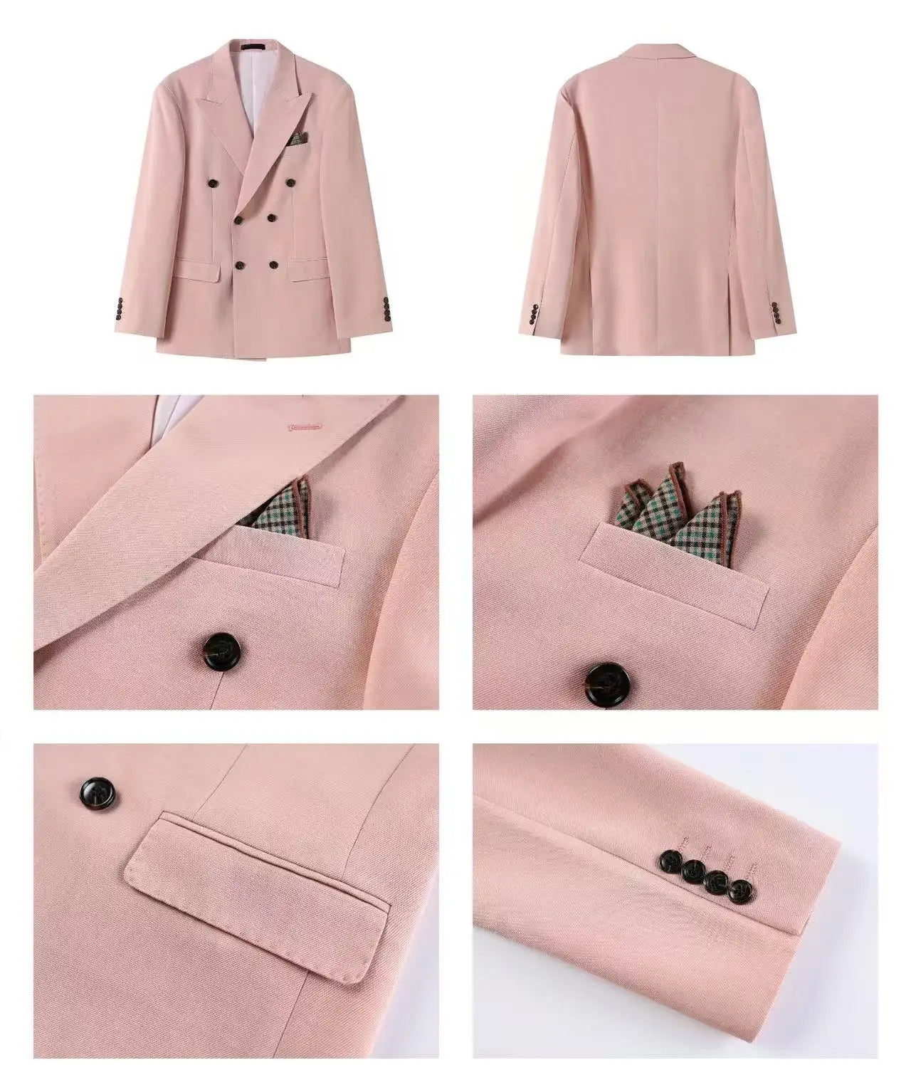 Korean Style Unisex Oversized Blazer Men Women Dusty Pink Casual Suit Jacket Streetwear Loose Office Party
