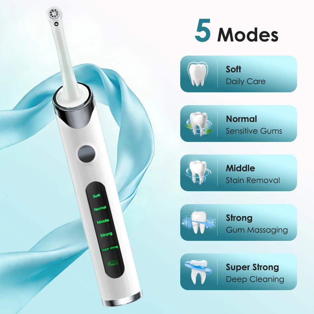 Ultrasonic Dental Scaler for Teeth Plaque Tartar Remover 5 Modes LED Light Household Teeth Cleaning Tool Dental Cleaner