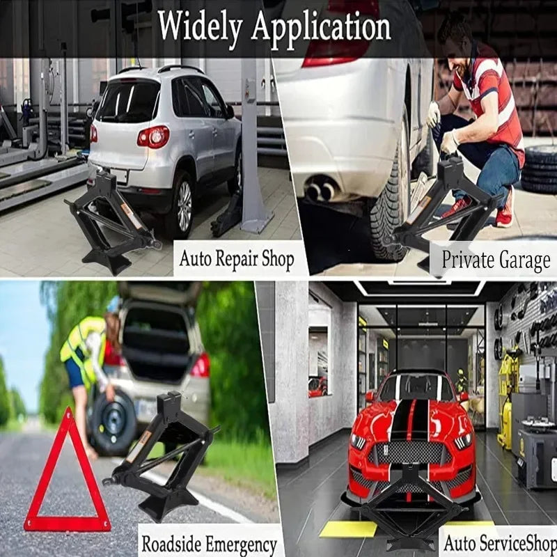 Multi Capacity Car Jack 08T 1T 2T Portable Scissor Jack Hand Cranked Labor Saving For Vehicle Lifting Tire Repair Car SUV Van