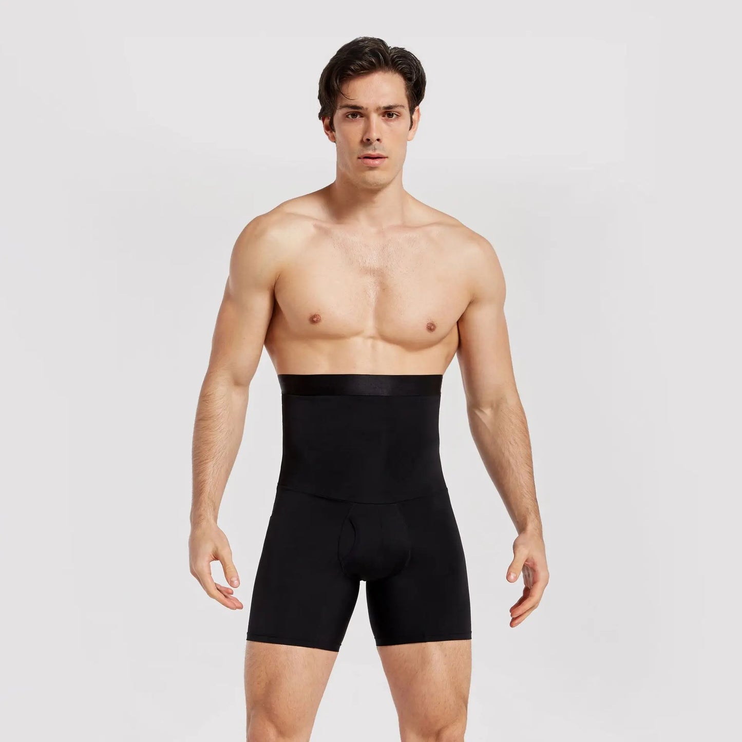 Men's Breathable Double Layer Waist Lifting Hip Shaping Leg Shaping Waist Shapewear Shorts Abdomen Control Waist Shaping Pants