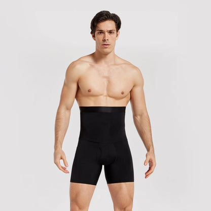 Men's Breathable Double Layer Waist Lifting Hip Shaping Leg Shaping Waist Shapewear Shorts Abdomen Control Waist Shaping Pants