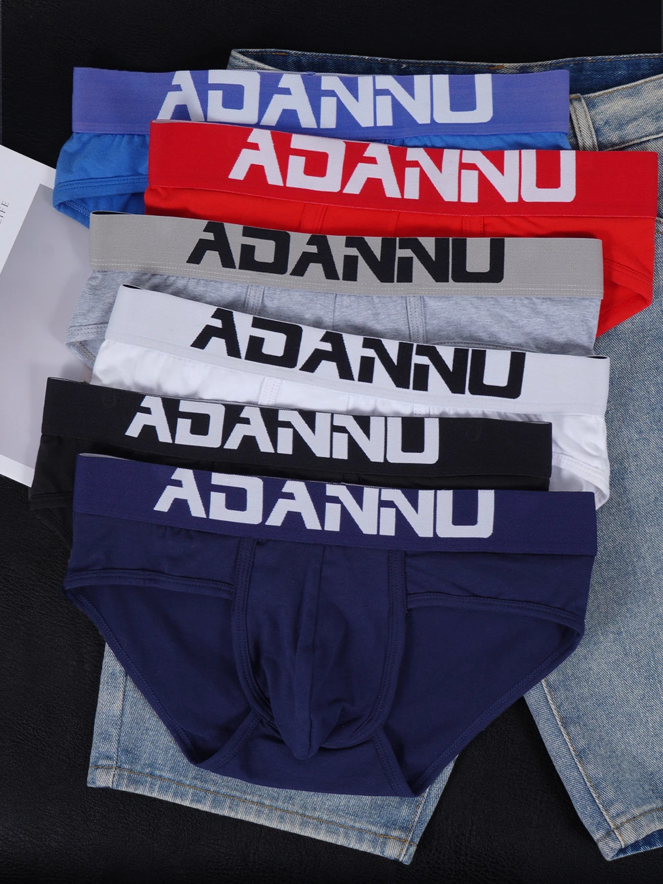6 PCS Men's Cotton Briefs Pouch Design Soft Breathable Daily Casual Underwear