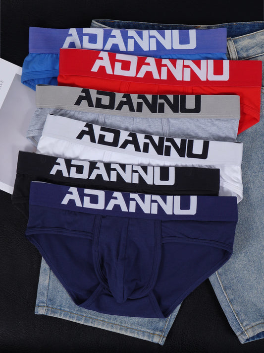 6 PCS Men's Cotton Briefs Pouch Design Soft Breathable Daily Casual Underwear