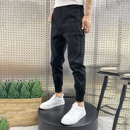Trousers Slim Gray Joggers Sweatpants for Men Solid Harajuku Fashion Elegant Deals Cool Retro Autumn Winter Y2k Man Sports Pants