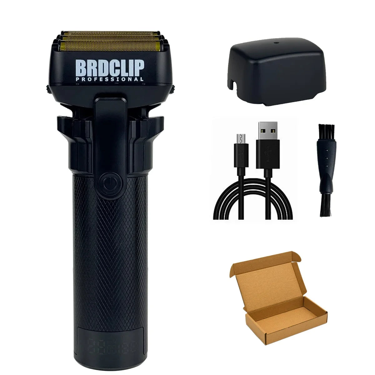 BRDCLIP 430 Handle Professional 3 Foil Electric Shaver LED Display 7500RPM Clipper Speed Adjustment Salon Hair Trimmer for Men