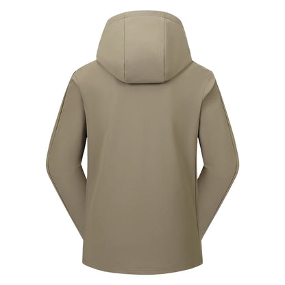 Men's Autumn and Winter Windproof and Warm Softshell Jacket with Hood, Zipper Coat That Is Durable, Comfortable and Versatile, Suitable for Daily Commuting and Outdoor Hiking Activities
