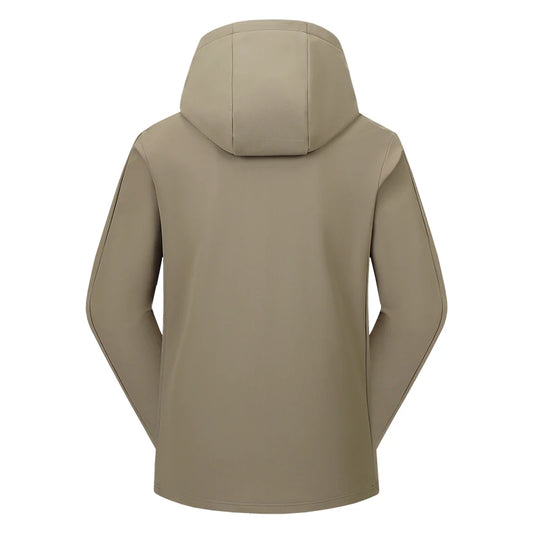 Men's Autumn and Winter Windproof and Warm Softshell Jacket with Hood, Zipper Coat That Is Durable, Comfortable and Versatile, Suitable for Daily Commuting and Outdoor Hiking Activities
