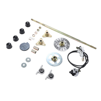 Go Kart Rear Axle Assembly  Construction 29in Axle Length Brake Disc Caliper Assembly for 50cc 70cc 90cc ATV Quads