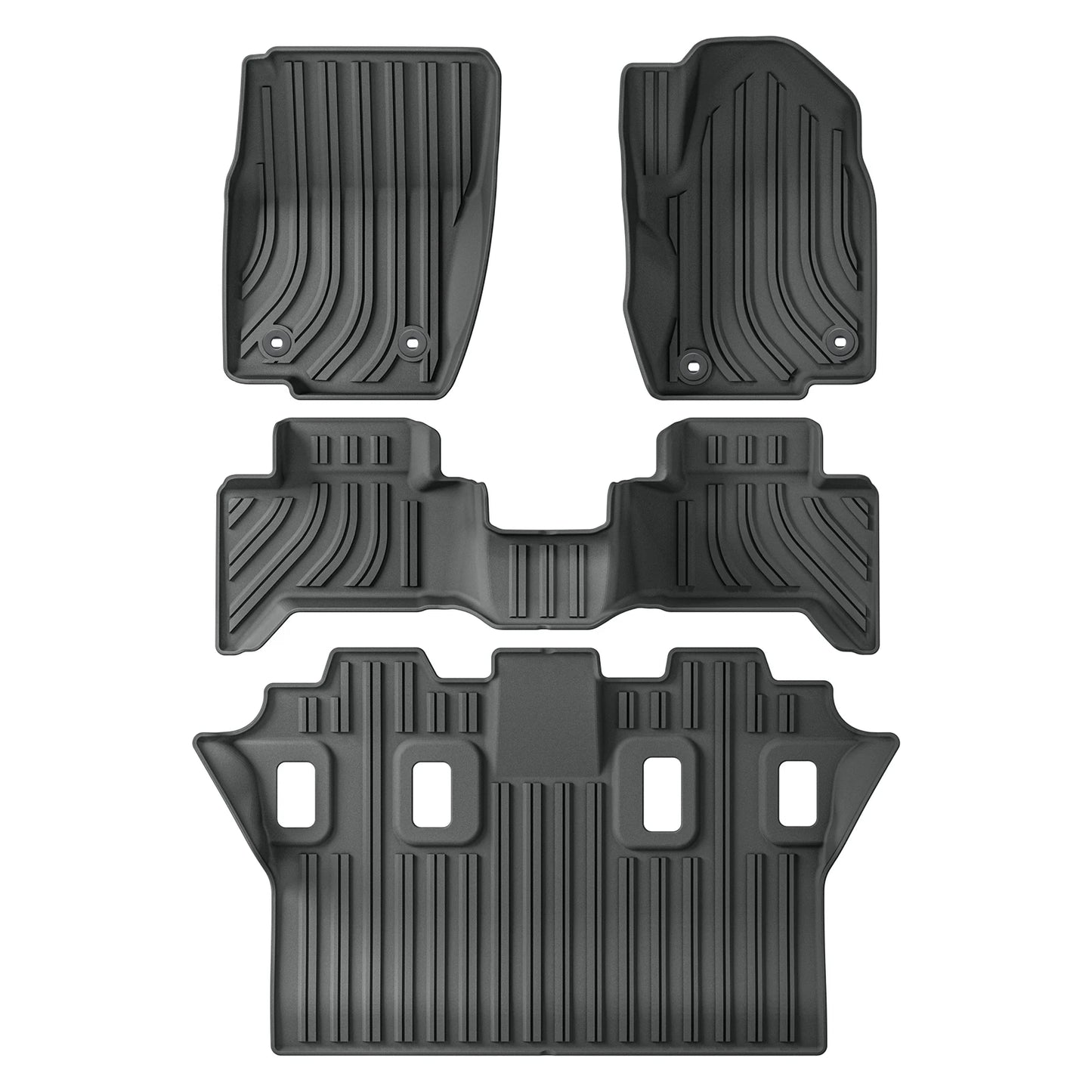 RHD for 2024 Toyota Land Cruiser Prado J250 7seat Fuel Only Fit Right Rudder Car Floor Mats Trunk Pad TPE 3D Foot Mat Black