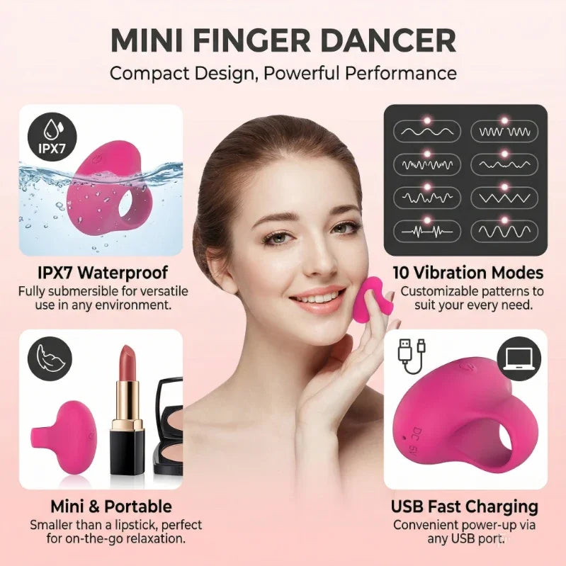 Portable Pocket Mini Ring Face And Eye Massager USB Charging Waterproof Skin Care Tool for Facial Eye Relief And Fatigue