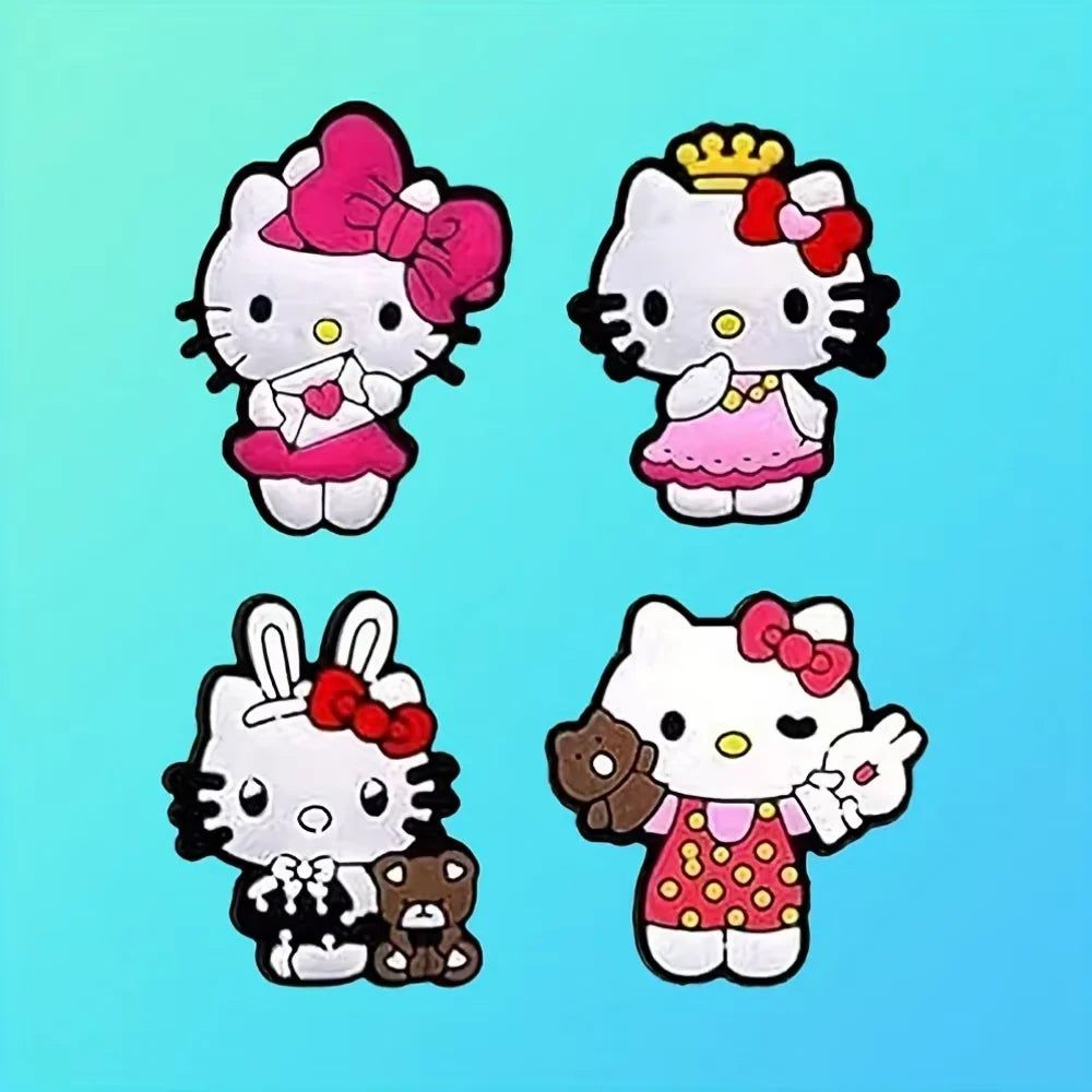 300pcs Mixed random Disney Sanrio Shoe Charm for Clog Sandal Shoe Decoration PVC Accessorie Shoe Buckle For Kids Gift