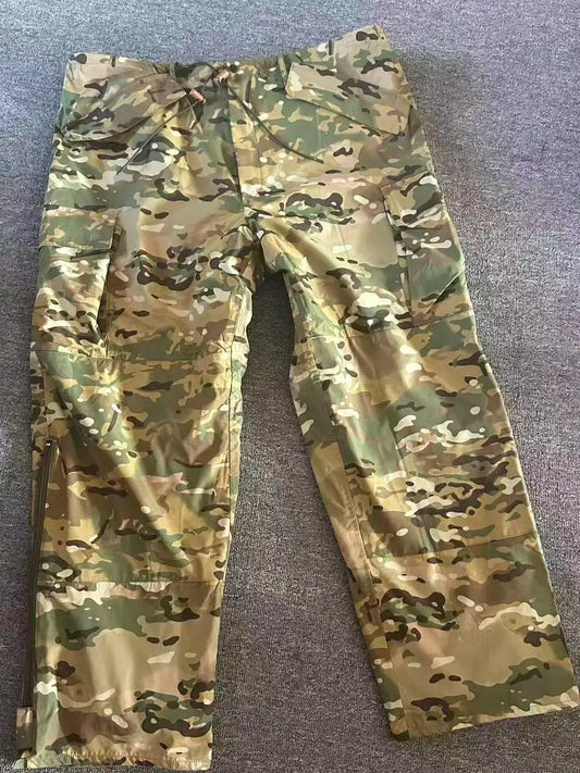 Men's Winter Outdoor Nylon Camouflage Multi-Pocket Work Trousers Three-In-One Cotton Pants Windbreaker Long Pants