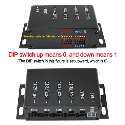 Carsanbo Forklift Area Radar Security Alert System with 3pcs Radar Warning Lights 1pcs Voice Flashing Alarm Light Magnetic Base