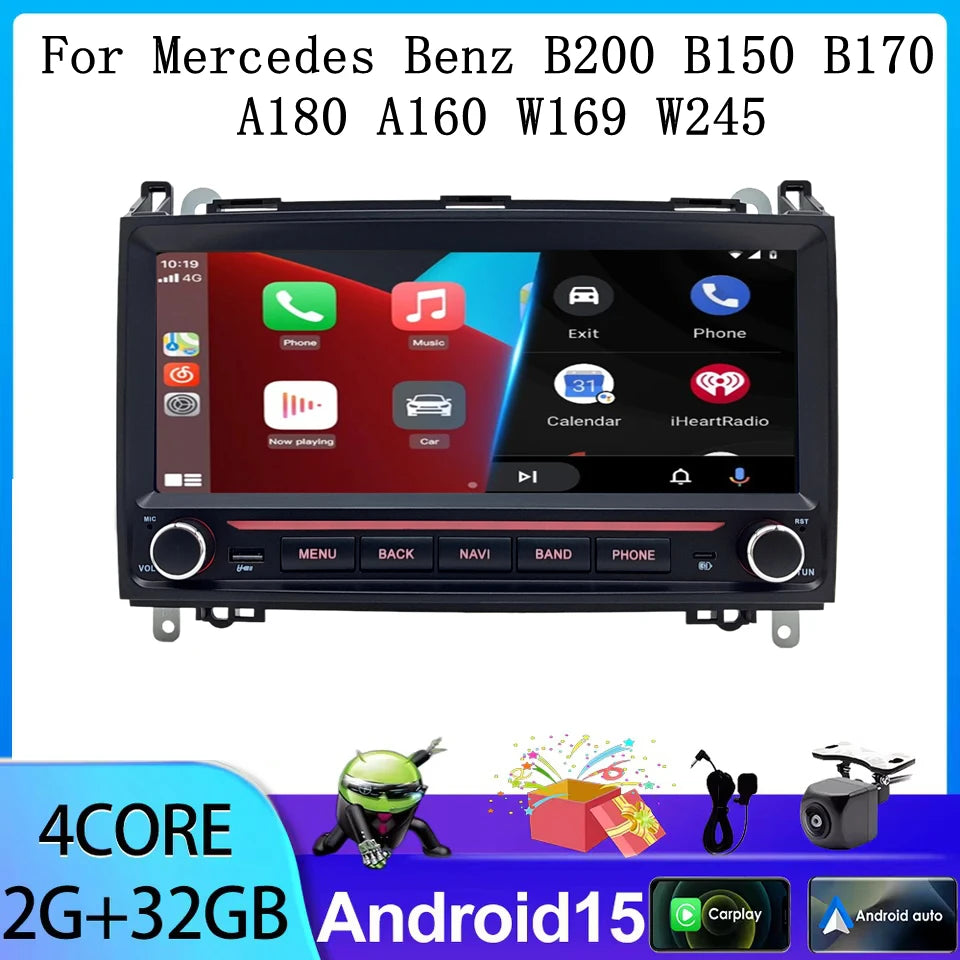 CarPlay Android auto Radio For Benz B200 W245 W169 2004-2016 Viano VITO W639 2006-2016 Car Intelligent System GPS Navigation 4G