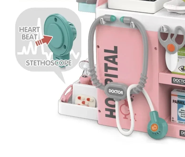 Kids Doctor Hospital Playset, Pretend Medical Station Toy, Doctor Tools, Nurse Play Gift Boys Girls Ages 3+