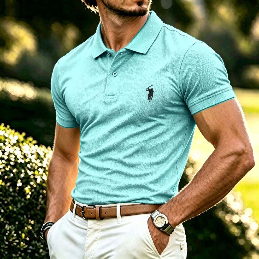 100% pure cotton high-end brand men's short sleeve polo shirt 2026 summer luxury fashion pony embroidery golf top casual T-shirt