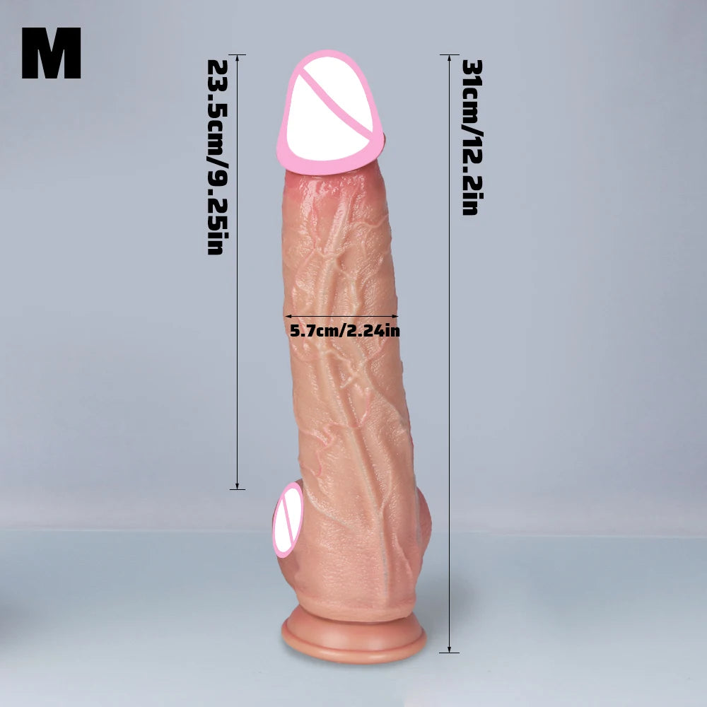 3Colors Penis Super Realistic Veins Soft Dildo Male Silicone Genitals Vaginal Masturbation Suction Cup Dick Woman Anal Sex Toy