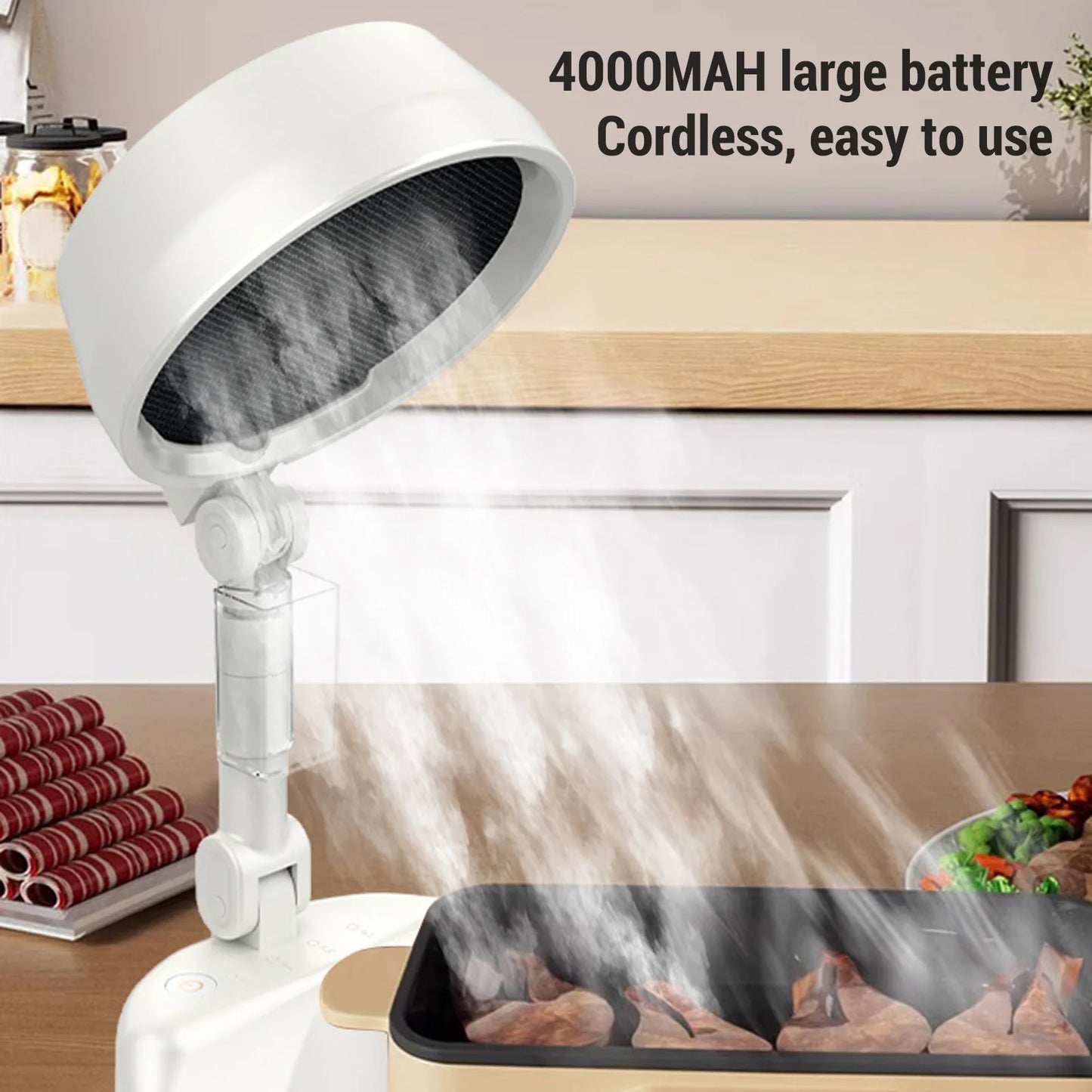 Desktop Cooker Hood Tabletop Range Hood 8W 3 Speed Strong Suction Low Noise Multifunction Foldable Portable Kitchen Exhaust Fan