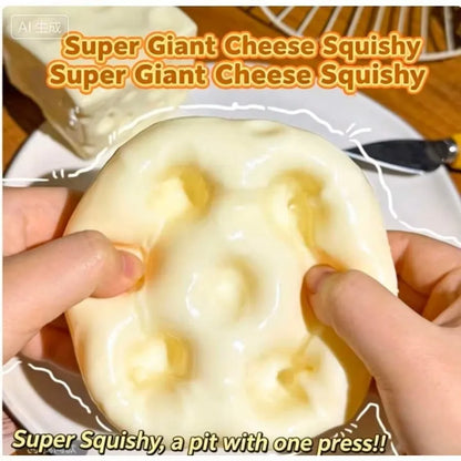 Giant Cheese Squishy Toy, Jumbo Soft Cheese Squeeze Toy, Slow Rebound Cheese Squishy, Stress Relief Ball for Adults, Gift Idea