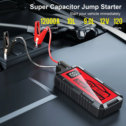12000a 10000amp 8000a 4000a Super Capacitor 12v Booster Portable Charger Auto Starting Device PowerBank Car Jump Starter Battery