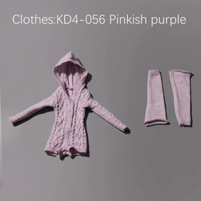 BJD Doll 1/4 Kaka H ShugaFairy MSD FullSet Cool Casual Uninhibited Lady Hooded Cable Knit Sweater Outfit Ball Jointed Doll