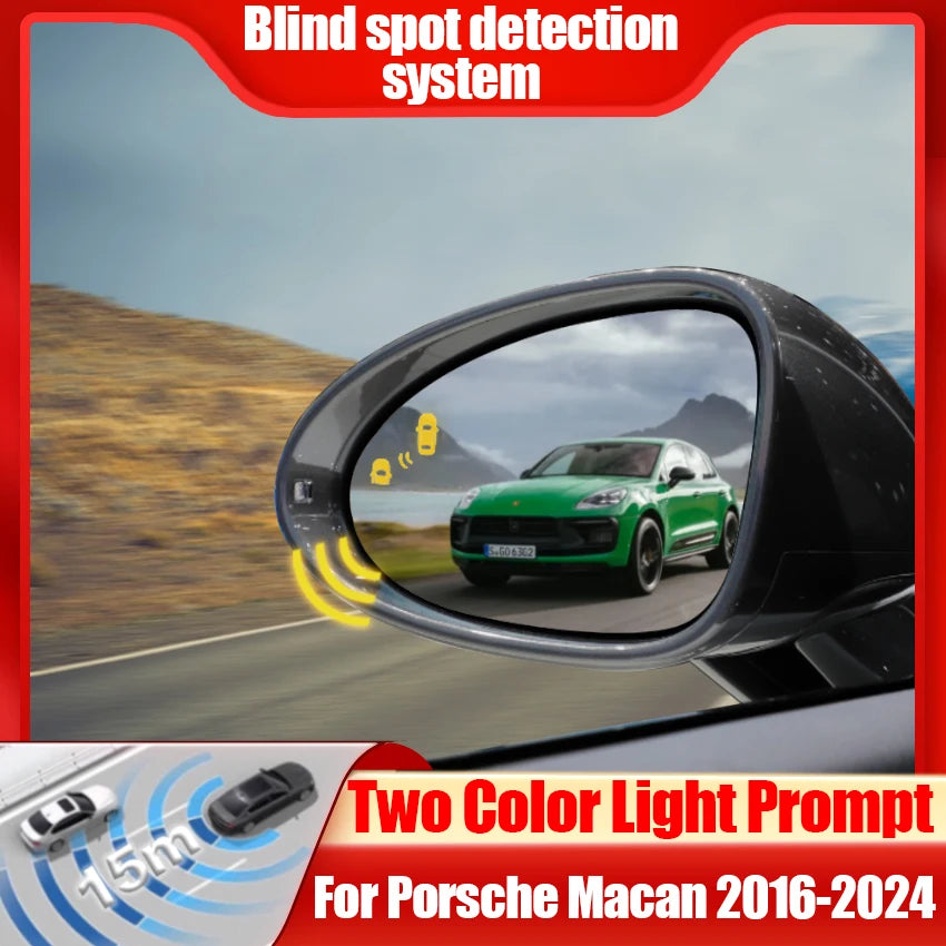 Car Mirror BSD BSA BSM Blind Spot Monitoring System Radar Parking Sensor Assist Lane Changing For Porsche Macan 2016-2024